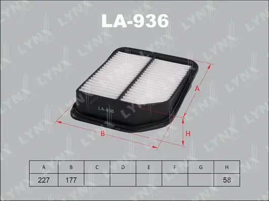 Filtre à air LYNXAUTO LA-936