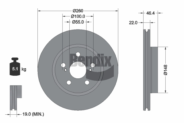 Disque de frein BENDIX Braking BDS2333