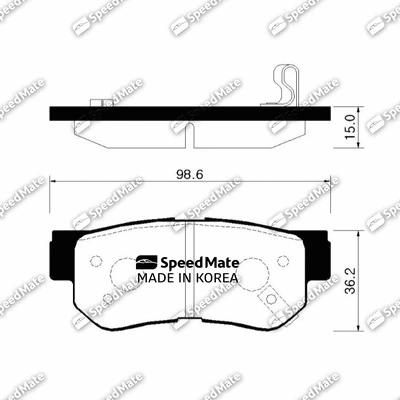 Kit de plaquettes de frein, frein à disque SpeedMate SM-BPH022