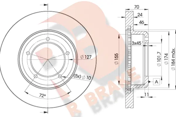 Disque de frein R BRAKE 78RBD20902