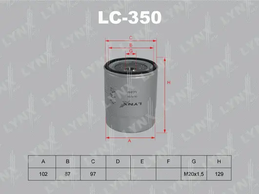 Filtre à huile LYNXAUTO LC-350