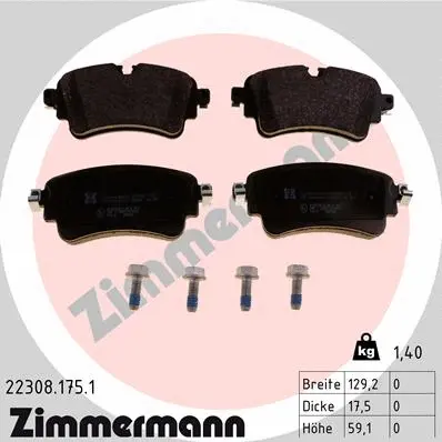 Kit de plaquettes de frein, frein à disque ZIMMERMANN 22308.175.1