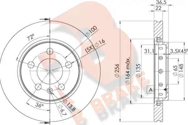 Disque de frein R BRAKE 78RBD24092