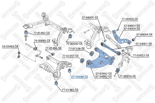 Suspension, bras de liaison STELLOX 77-00040-SX