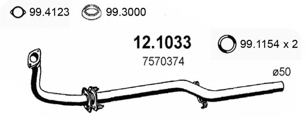 Tuyau d'échappement ASSO 12.1033