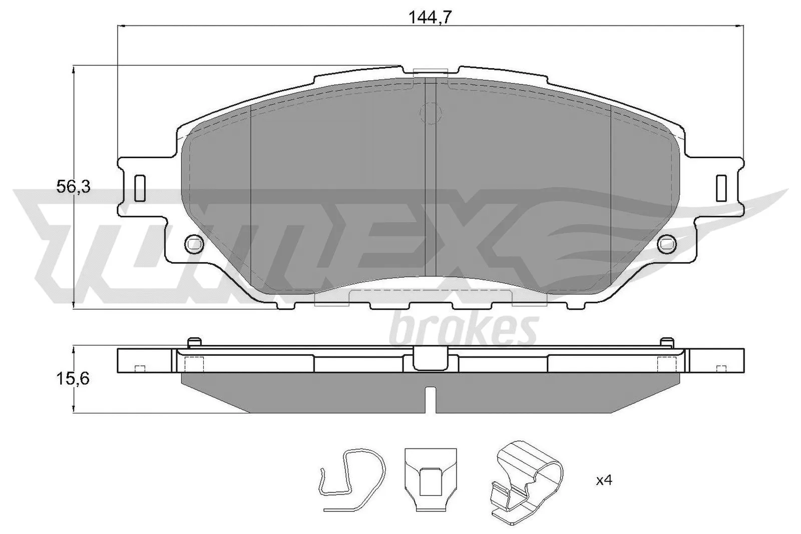 Kit de plaquettes de frein, frein à disque TOMEX Brakes TX 19-06