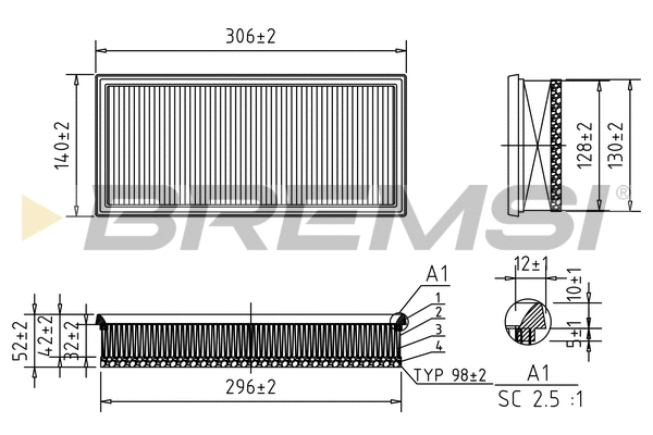 Filtre à air BREMSI FA1042
