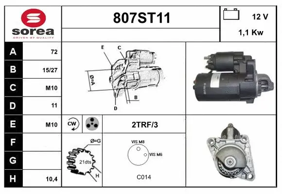 Démarreur STARTCAR 807ST11