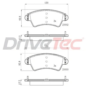 Kit de plaquettes de frein, frein à disque DriveTec DPAD1846