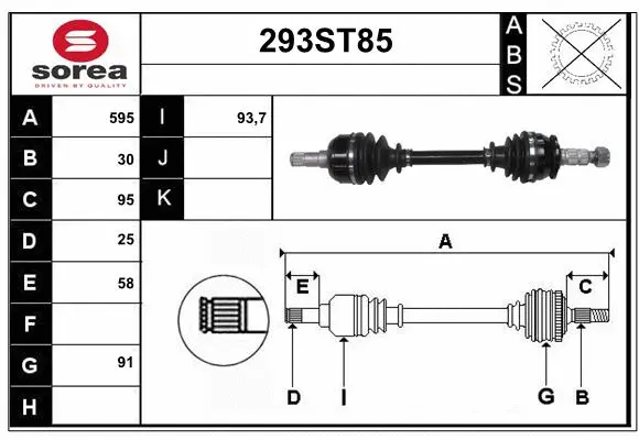 Arbre de transmission STARTCAR 293ST85
