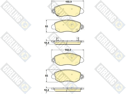 Kit de plaquettes de frein, frein à disque GIRLING 6114244