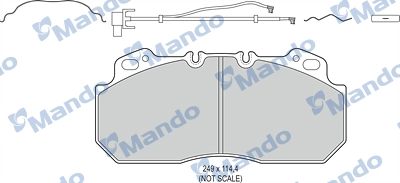 Kit de plaquettes de frein, frein à disque MANDO MBF016063