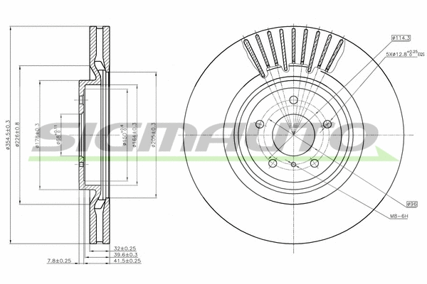 Disque de frein SIGMAUTO DBC430V