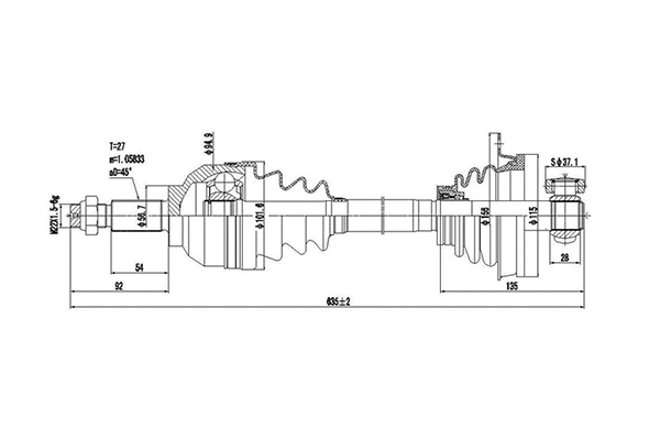 Arbre de transmission DYNAMATRIX DDS250207