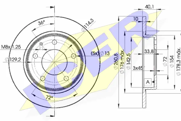 Disque de frein ICER 78BD3259-2