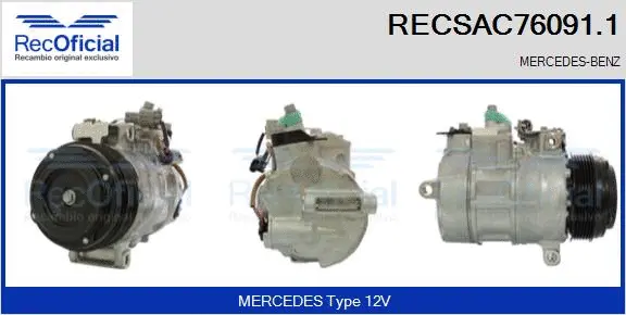 Compresseur, climatisation RECOFICIAL RECSAC76091.1