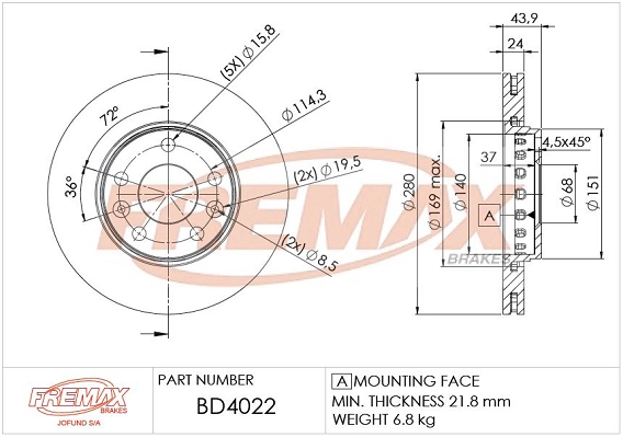 Disque de frein FREMAX BD-4022