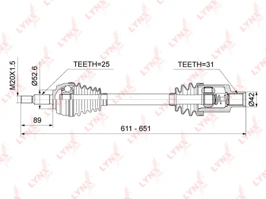 Arbre de transmission LYNXAUTO CD-1022