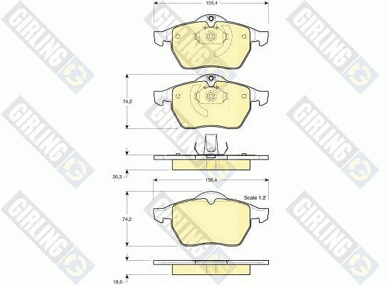 Kit de plaquettes de frein, frein à disque GIRLING 6112712