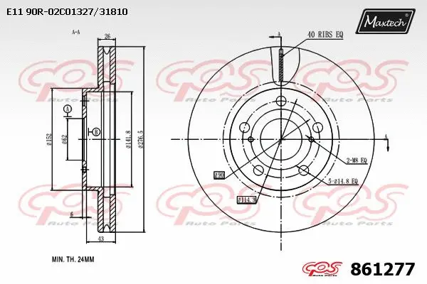 Disque de frein MAXTECH 861277