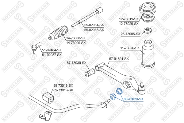 Suspension, stabilisateur STELLOX 89-73020-SX
