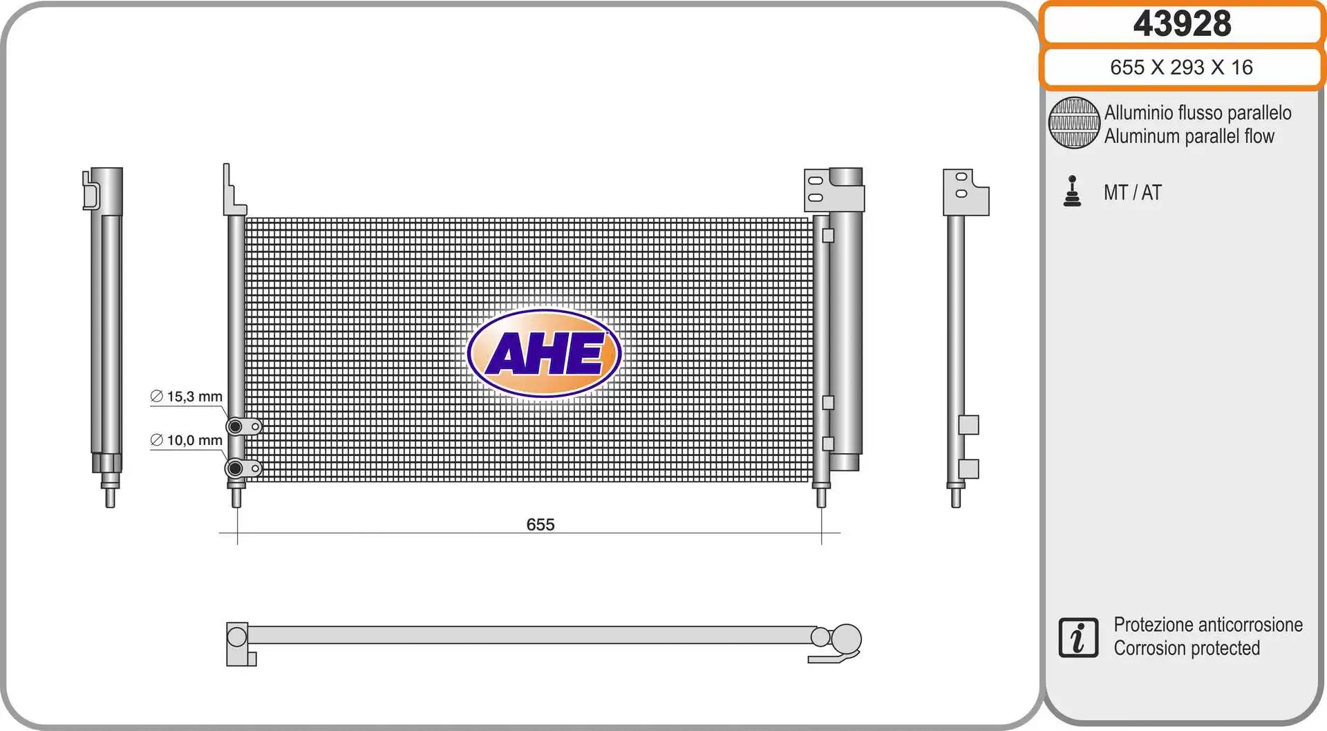 Condenseur, climatisation AHE 43928