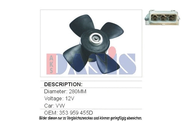 Ventilateur, refroidissement du moteur AKS DASIS 048340N