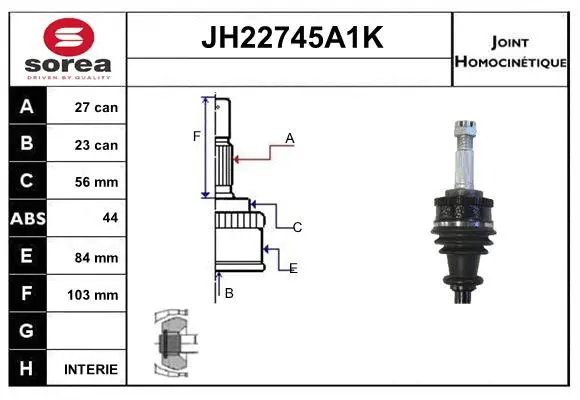 Jeu de joints, arbre de transmission SNRA JH22745A1K