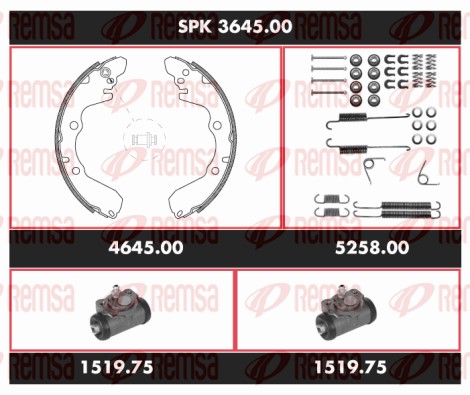 Kit de freins, freins à tambours REMSA SPK 3645.00
