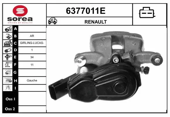 Étrier de frein STARTCAR 6377011E