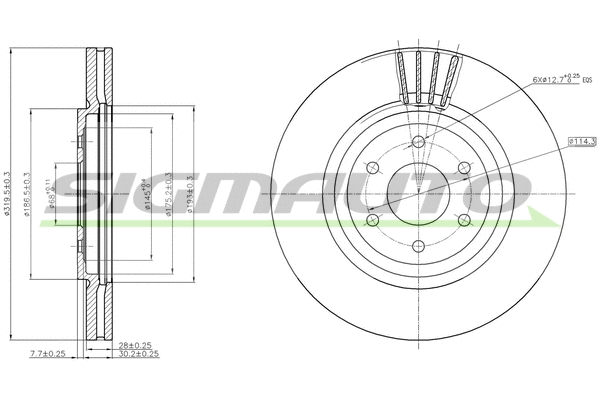 Disque de frein SIGMAUTO DBB611V