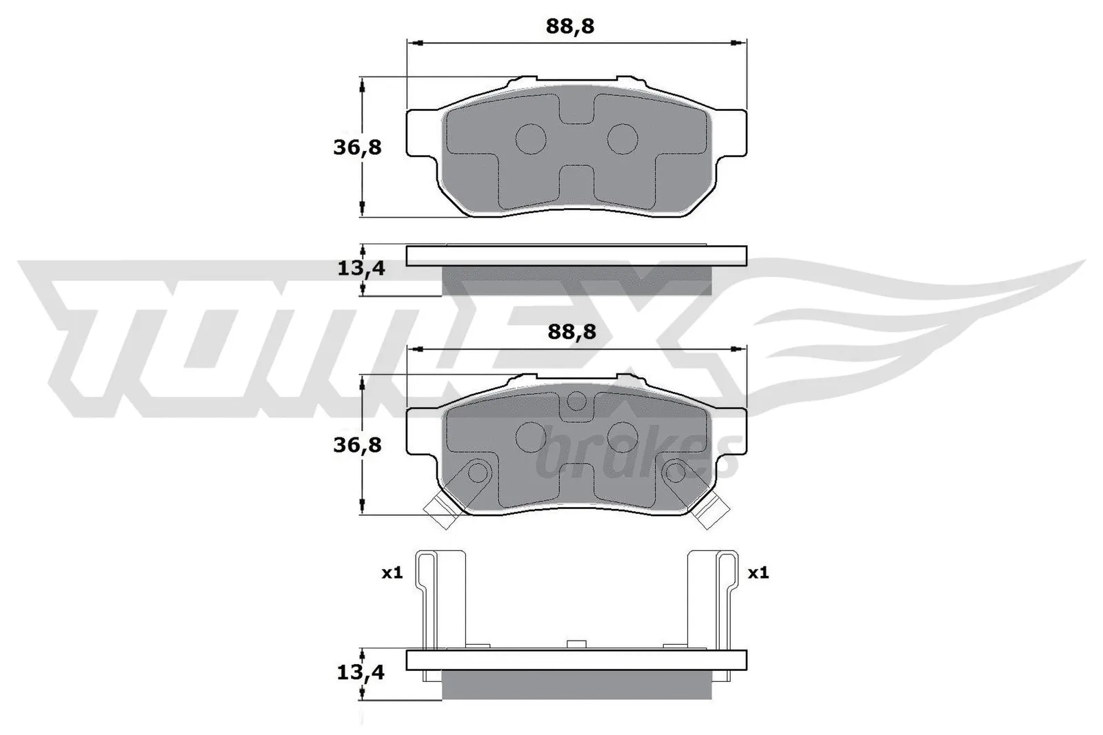 Kit de plaquettes de frein, frein à disque TOMEX Brakes TX 17-22