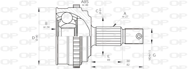 Jeu de joints, arbre de transmission OPEN PARTS CVJ5220.10