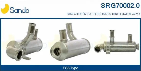 Radiateur, réaspiration des gaz d'échappement SANDO SRG70002.0