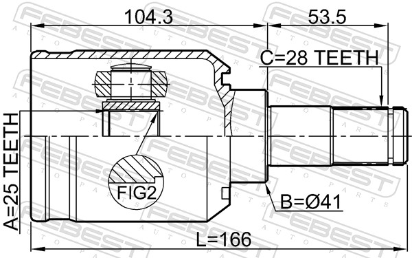 Jeu de joints, arbre de transmission FEBEST 1511-001