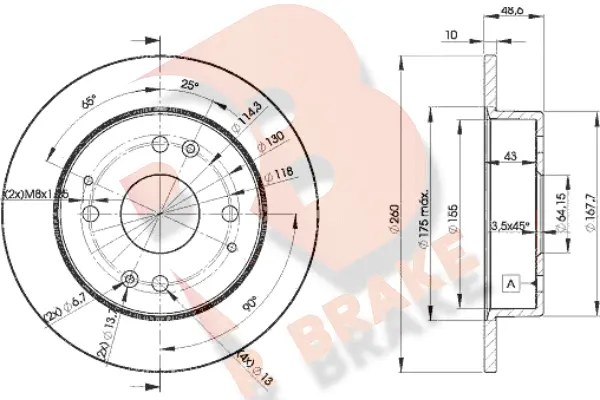 Disque de frein R BRAKE 78RBD20835