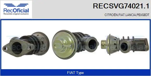 Vanne EGR RECOFICIAL RECSVG74021.1