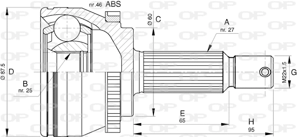 Jeu de joints, arbre de transmission OPEN PARTS CVJ5786.10