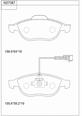 Kit de plaquettes de frein, frein à disque ASIMCO KD7387