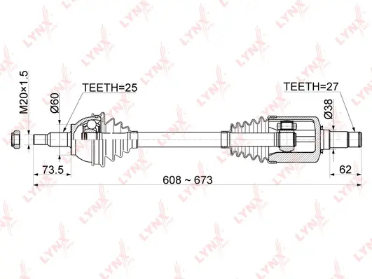 Arbre de transmission LYNXAUTO CD-1078