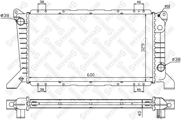 Radiateur, refroidissement du moteur STELLOX 10-25056-SX