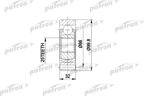 Jeu de joints, arbre de transmission PATRON PCV3020