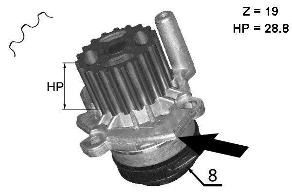 Pompe à eau, refroidissement du moteur TECDRIVE TPAE0013