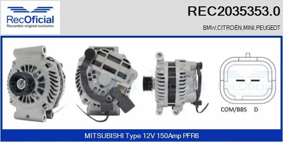 Alternateur RECOFICIAL REC2035353.0