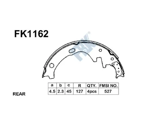 Jeu de mâchoires de frein FBK FK1162