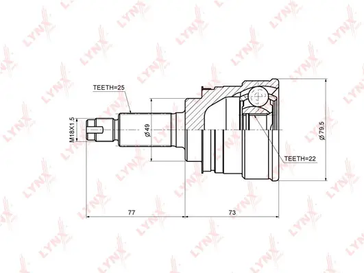 Jeu de joints, arbre de transmission LYNXAUTO CO-7323