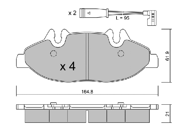 Kit de plaquettes de frein, frein à disque AISIN BPMB-1012