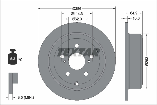 Disque de frein TEXTAR 92248703