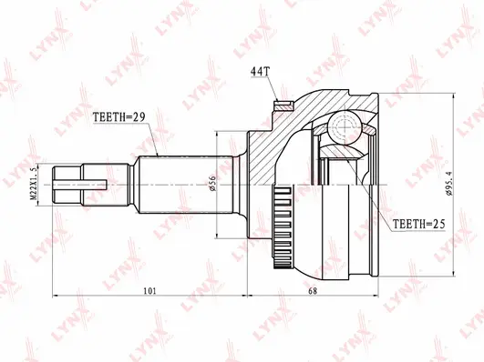 Jeu de joints, arbre de transmission LYNXAUTO CO-5711A