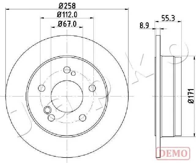 Disque de frein JAPKO 610504C